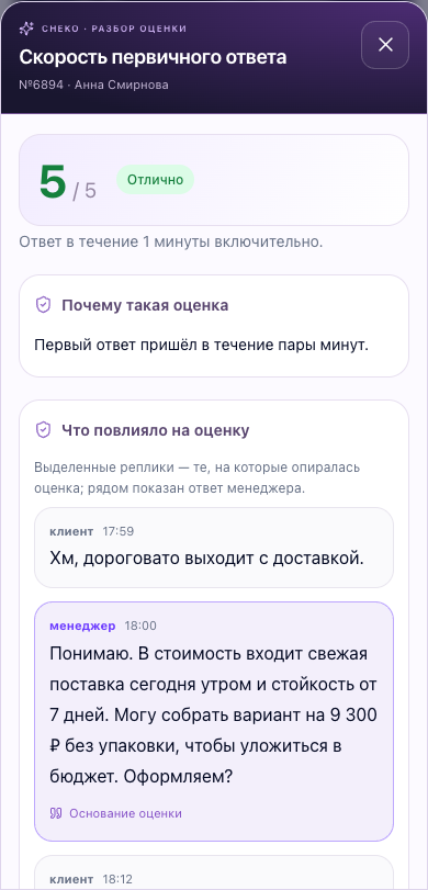 Разбор со смартфона